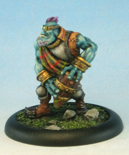 Trollblood Thumper Crewman with Keg of Powder, painted by Howard Tayler